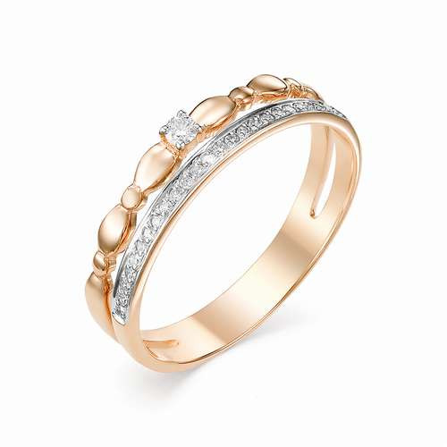 Купить кольцо из красного золота с бриллиантами арт. 002413 по цене 27630 руб. в LoveDiamonds