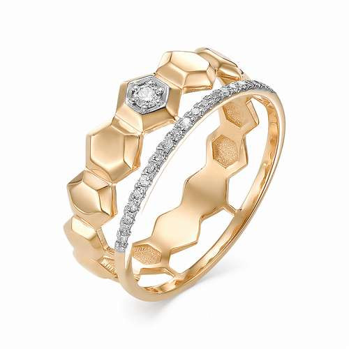Купить кольцо из красного золота с бриллиантами арт. 002412 по цене 32370 руб. в LoveDiamonds