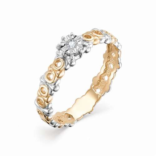 Купить кольцо из красного золота с бриллиантами арт. 002410 по цене 12432 руб. в LoveDiamonds