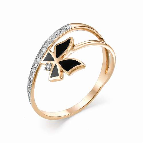 Купить кольцо из красного золота с эмалью арт. 002397 по цене 22520 руб. в LoveDiamonds