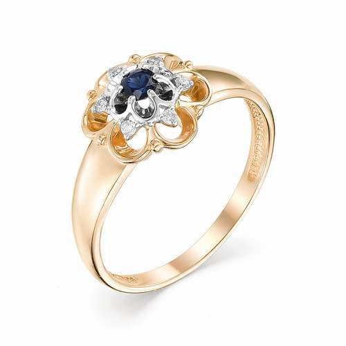 Купить кольцо из красного золота с сапфирами арт. 002395 по цене 21645 руб. в LoveDiamonds