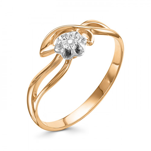 Купить кольцо из комбинированного золота с бриллиантами арт. 006191 по цене 11010 руб. в LoveDiamonds