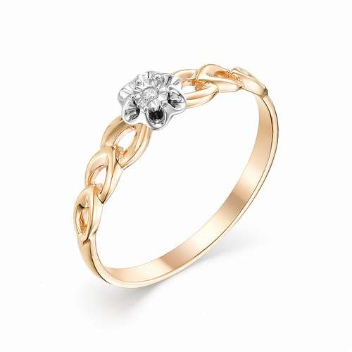 Купить кольцо из красного золота с бриллиантами арт. 002389 по цене 10930 руб. в LoveDiamonds
