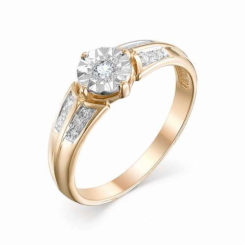 Купить кольцо из красного золота с бриллиантами арт. 002386 по цене 32940 руб. в LoveDiamonds
