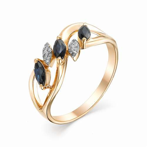 Купить кольцо из красного золота с сапфирами арт. 002377 по цене 23652 руб. в LoveDiamonds