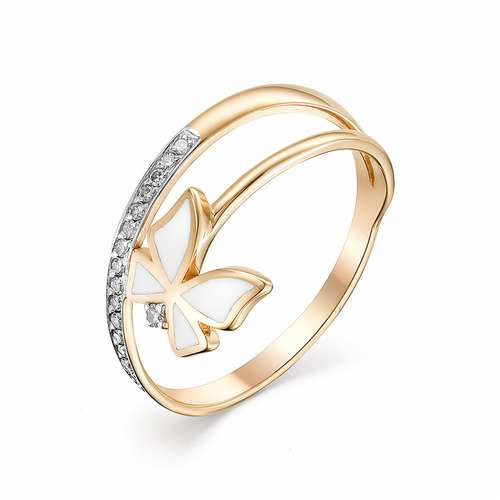 Купить кольцо из красного золота с эмалью арт. 002373 по цене 23120 руб. в LoveDiamonds
