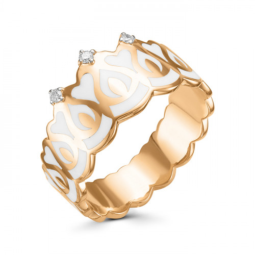 Купить кольцо из комбинированного золота с эмалью арт. 006201 по цене 0 руб. в LoveDiamonds