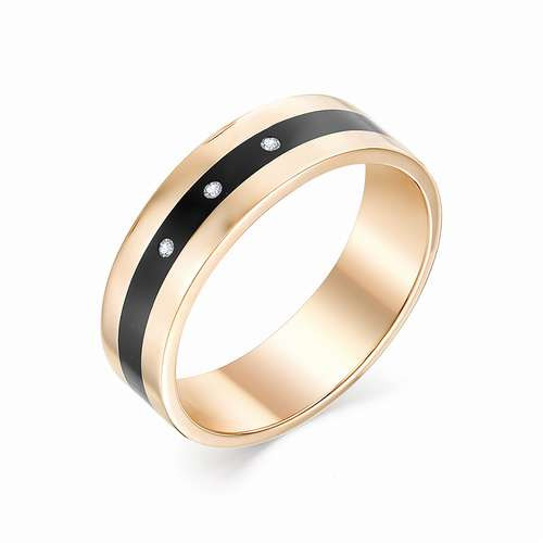 Купить кольцо из красного золота с эмалью арт. 002363 по цене 18120 руб. в LoveDiamonds