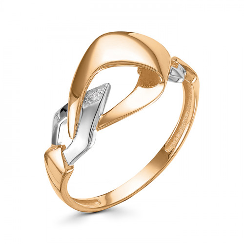 Купить кольцо из комбинированного золота с бриллиантами арт. 006216 по цене 19590 руб. в LoveDiamonds