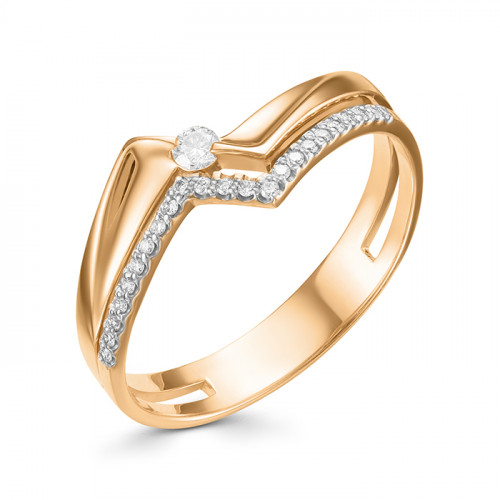 Купить кольцо из красного золота с бриллиантами арт. 006246 по цене 30190 руб. в LoveDiamonds