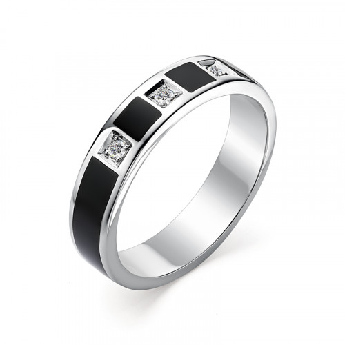 Купить кольцо из белого золота с эмалью арт. 006757 по цене 23175 руб. в LoveDiamonds