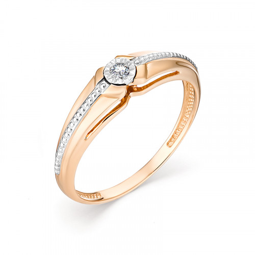 Купить кольцо из красного золота с бриллиантами арт. 007618 по цене 9363 руб. в LoveDiamonds