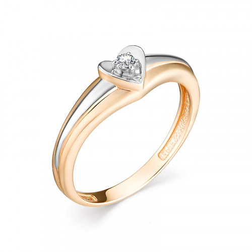 Купить кольцо из красного золота с бриллиантами арт. 007670 по цене 12719 руб. в LoveDiamonds