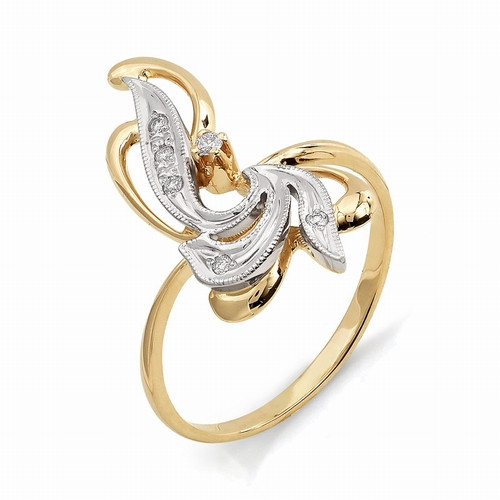 Купить кольцо из красного золота с бриллиантами арт. 001633 по цене 0 руб. в LoveDiamonds