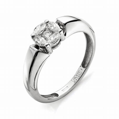 Купить кольцо из белого золота с бриллиантами арт. 001776 по цене 59119 руб. в LoveDiamonds