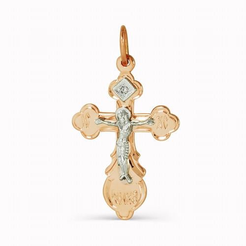 Купить крест из красного золота с бриллиантами арт. 002060 по цене 12495 руб. в LoveDiamonds