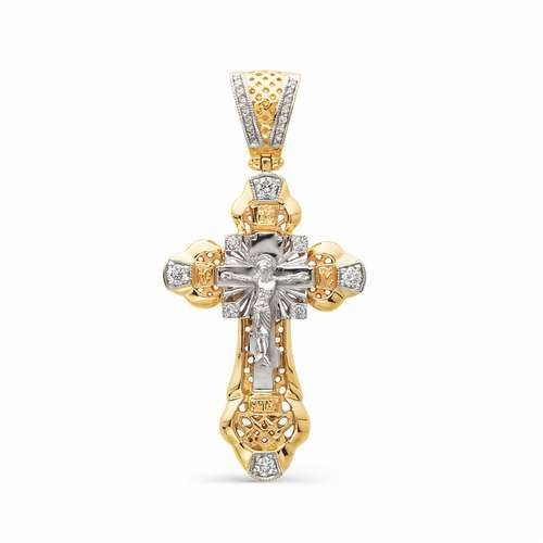 Купить крест из красного золота с бриллиантами арт. 002107 по цене 61093 руб. в LoveDiamonds