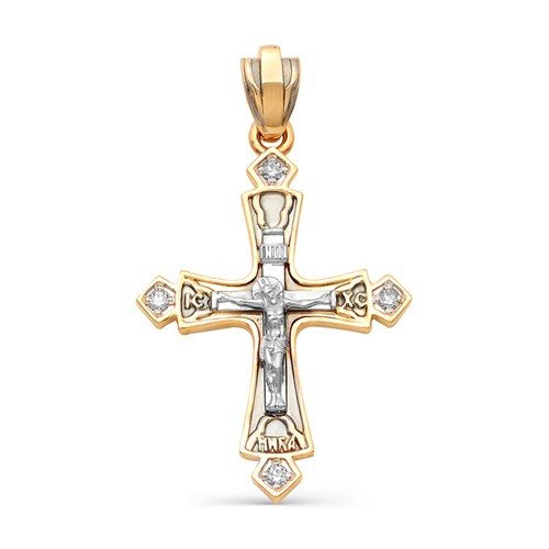 Купить крест из красного золота с бриллиантами арт. 002132 по цене 23783 руб. в LoveDiamonds