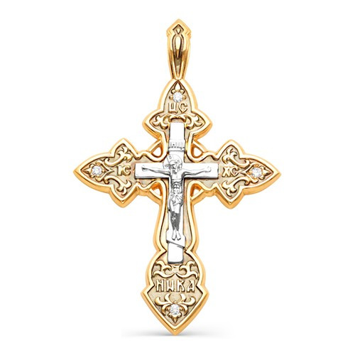 Купить крест из красного золота с бриллиантами арт. 002141 по цене 43287 руб. в LoveDiamonds